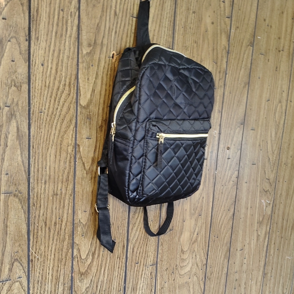 Quilted Black Backpack